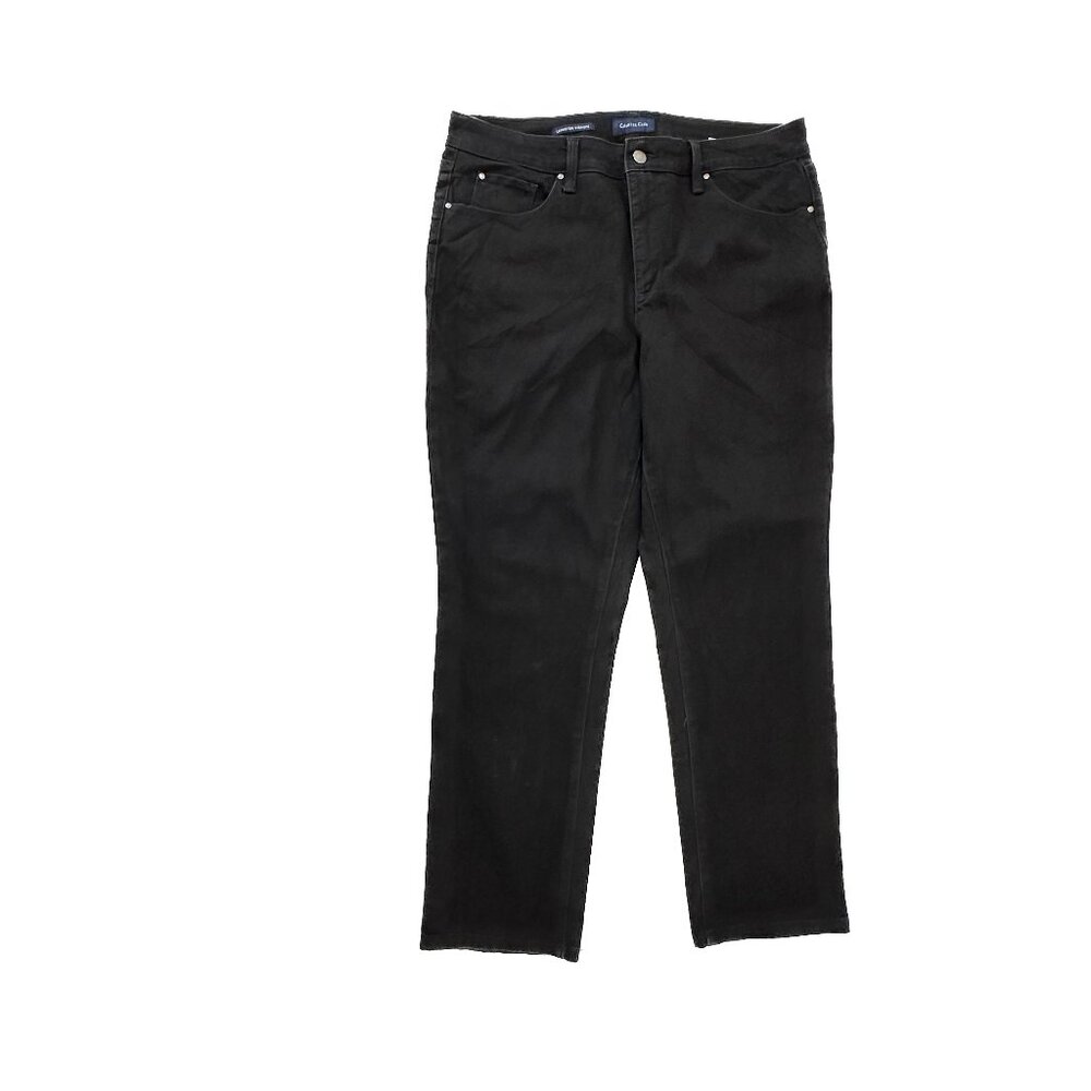 Charter Club Lexington Straight Women's size 14P Black Denim Jeans
